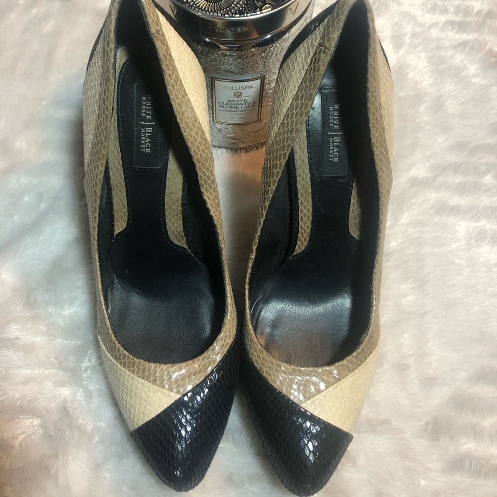 Snake Print Almond Toe Pump